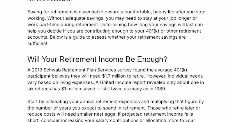 Cover image for How Long Will My Retirement Savings Last?