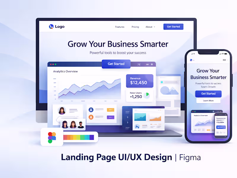 Cover image for I will do clean professional web landing page UI UX design figma