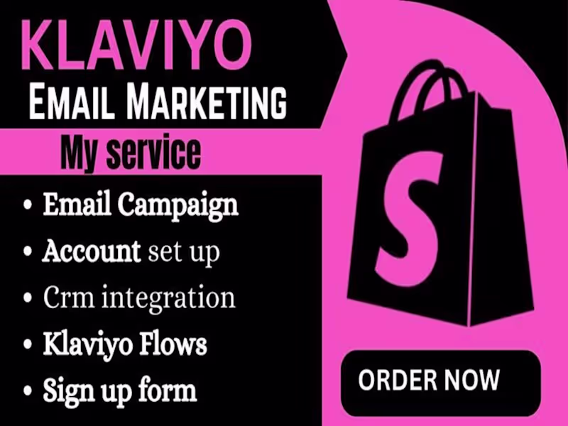 Cover image for I will setup shopify email marketing klaviyo flow to boost sales