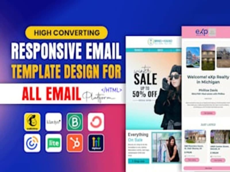 Cover image for will design responsive mailchimp html email templates newsletter