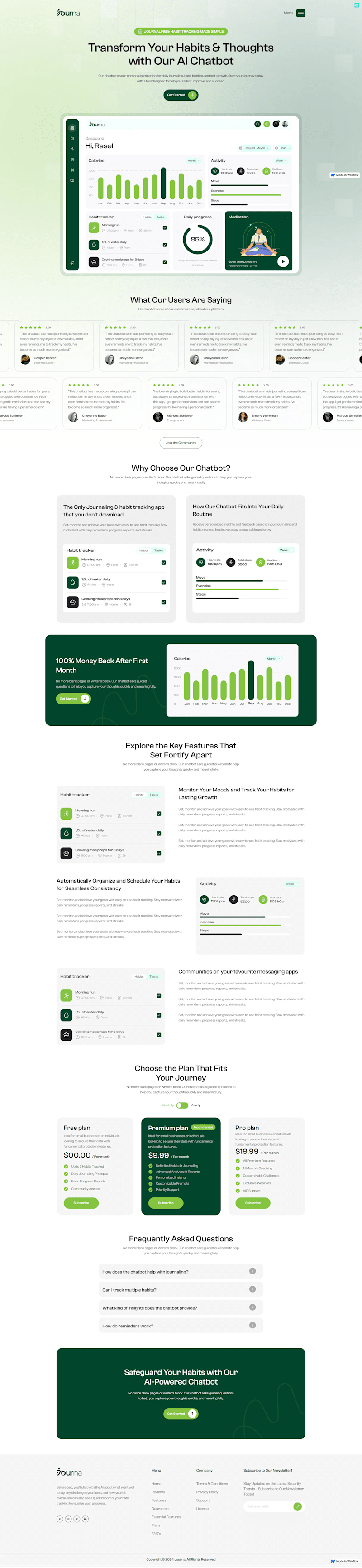 Cover image for Journa Webflow landing page