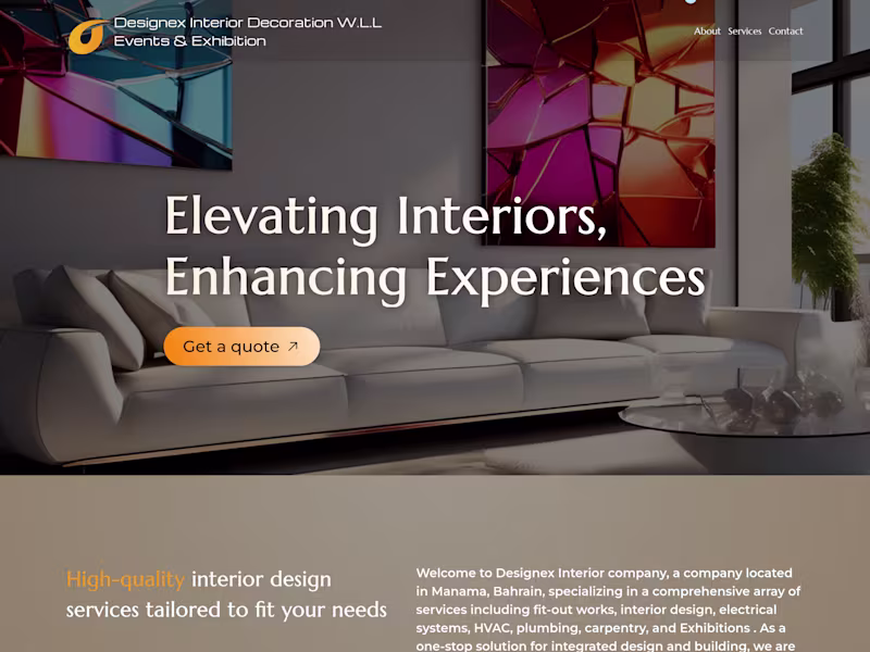 Cover image for Designex Interiors Website