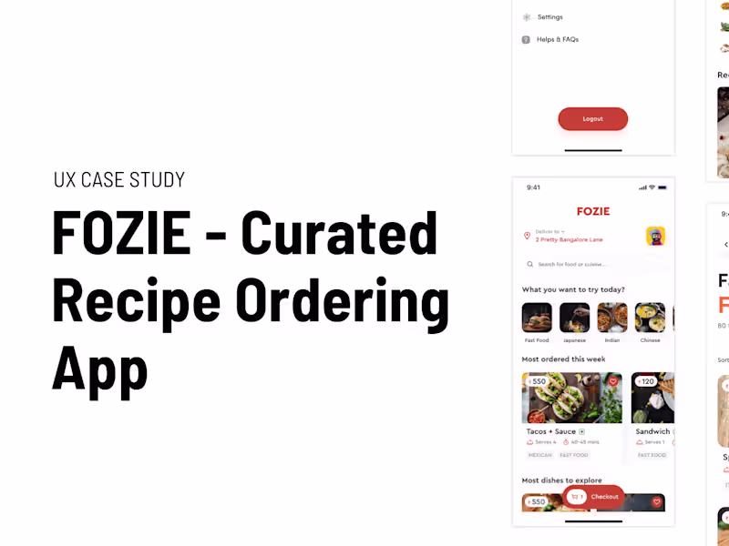 Cover image for Fozie - Curated Recipe Ordering App