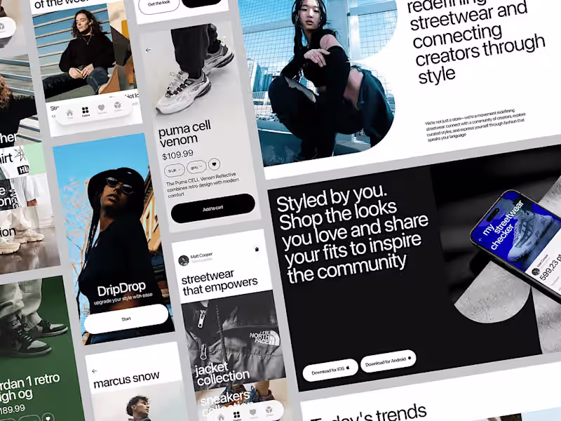 Cover image for Streetwear Social Commerce App - UI/UX & Development