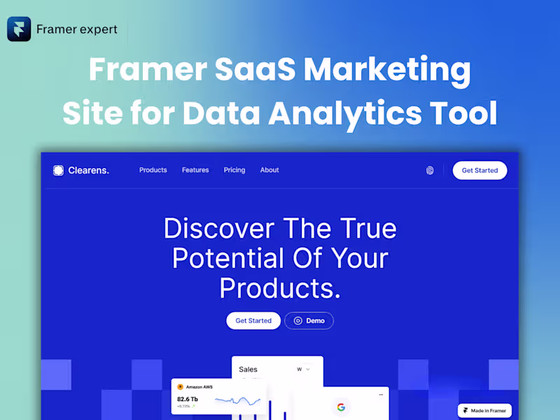 Cover image for UI design crafted in Figma and seamlessly developed in Framer 