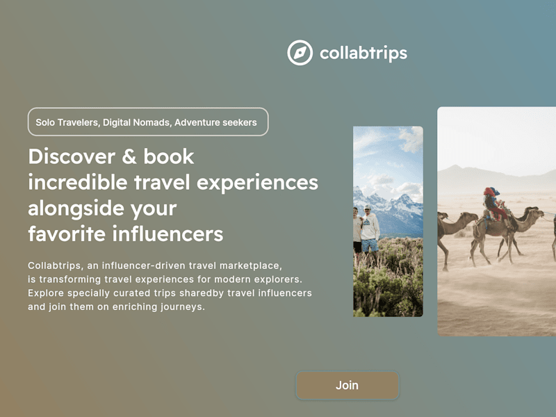 Cover image for Collabtrips: Join travel influencers on their next adventure!