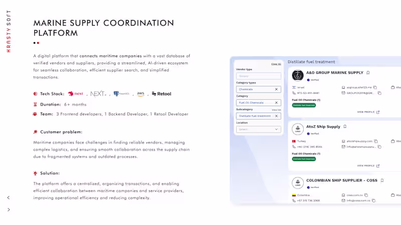 Cover image for AI-Driven Maritime Vendor Platform