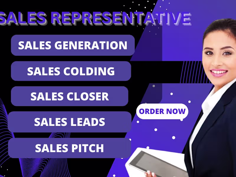 Cover image for I will salesperson sales closer sales agent sales representative