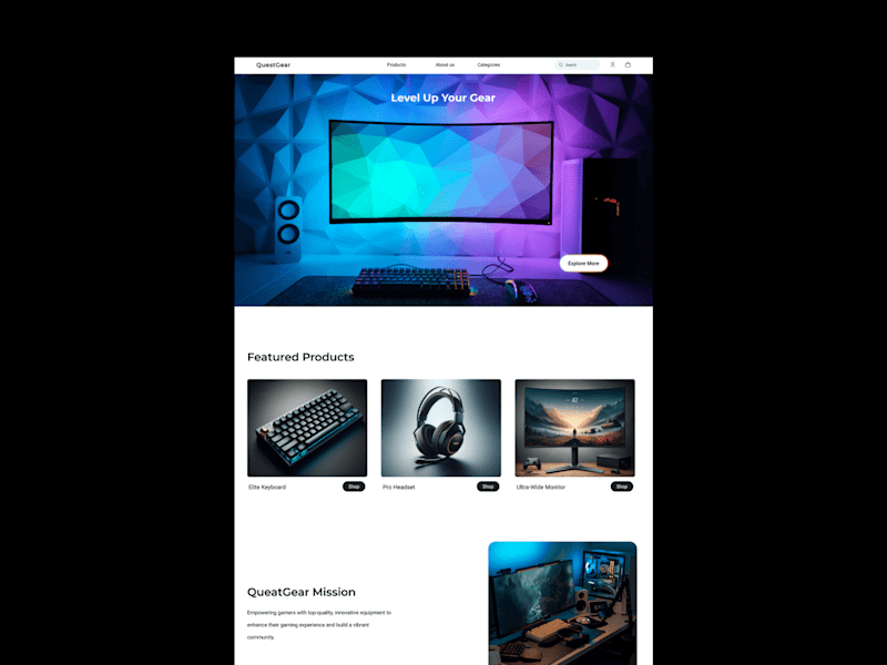 Cover image for QuestGear - An ecommerce website for gamers