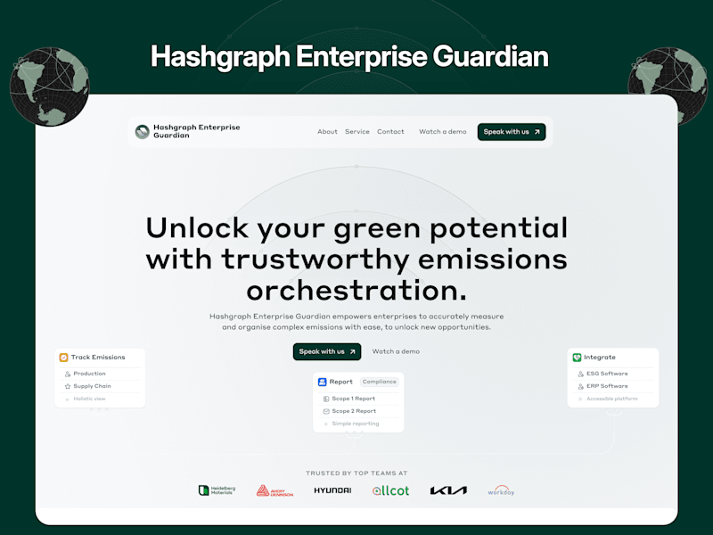 Cover image for Landing Page Design for Hashgraph Enterprise Guardian