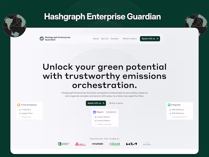 Cover image for Landing Page Design for Hashgraph Enterprise Guardian