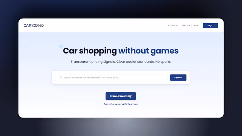 Cover image for CarZoomo | AI powered Car