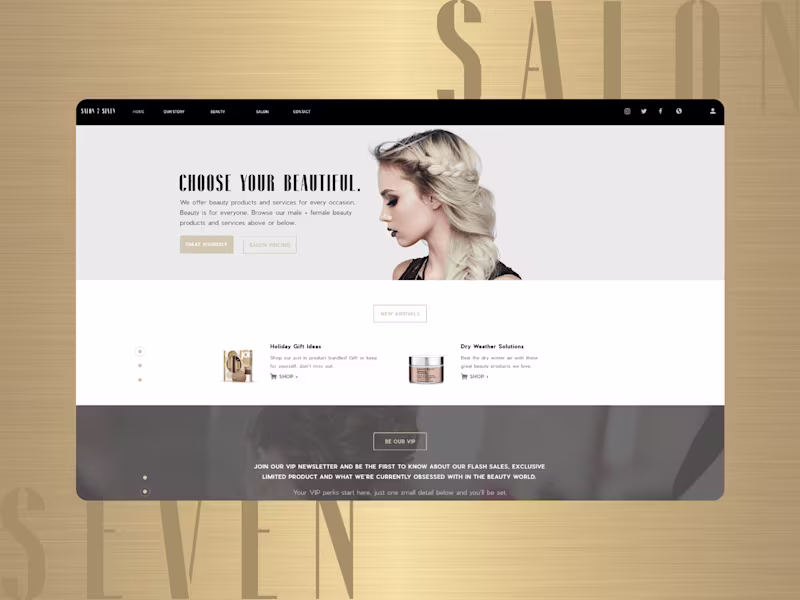Cover image for Salon 7 - Web Design