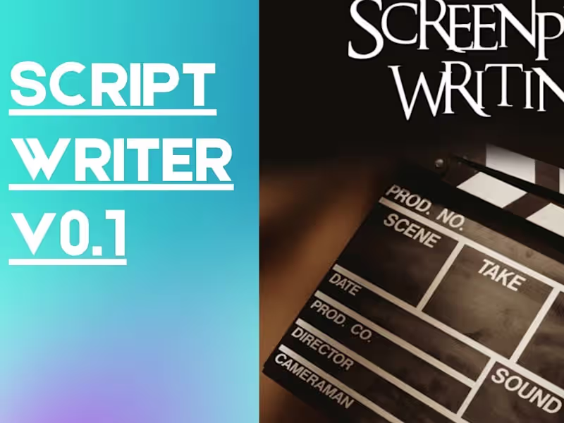 Cover image for SCRIPT WRITER v0.1 2021 DEVELOPED BY MR