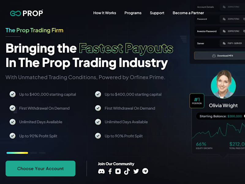Cover image for 💹GoProp Trading Firm - High-Performance Financial Platform