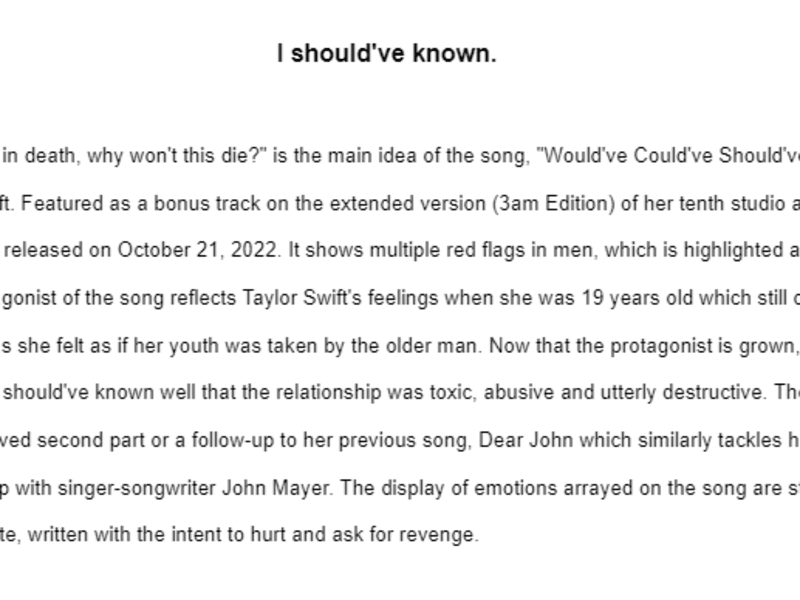 Cover image for I should've known.