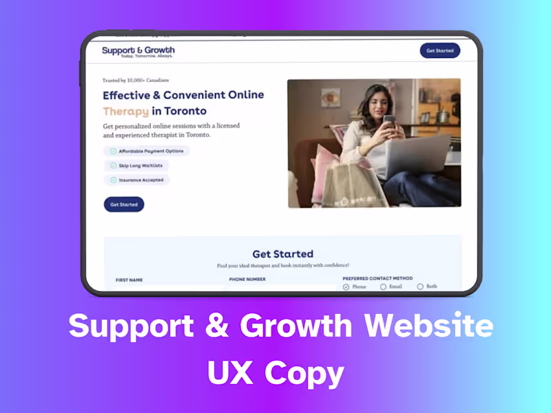 Cover image for Support and growth UX copy