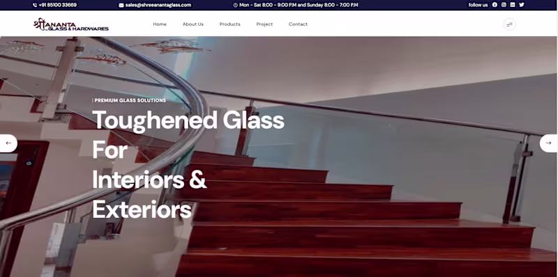 Cover image for Responsive Business Website for Shree ananta glasses
