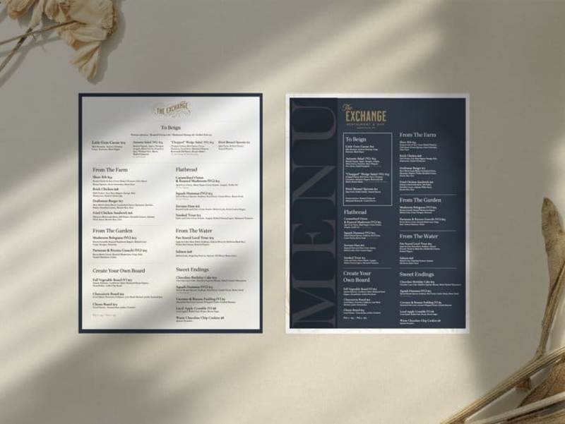 Cover image for The exchange Menu 