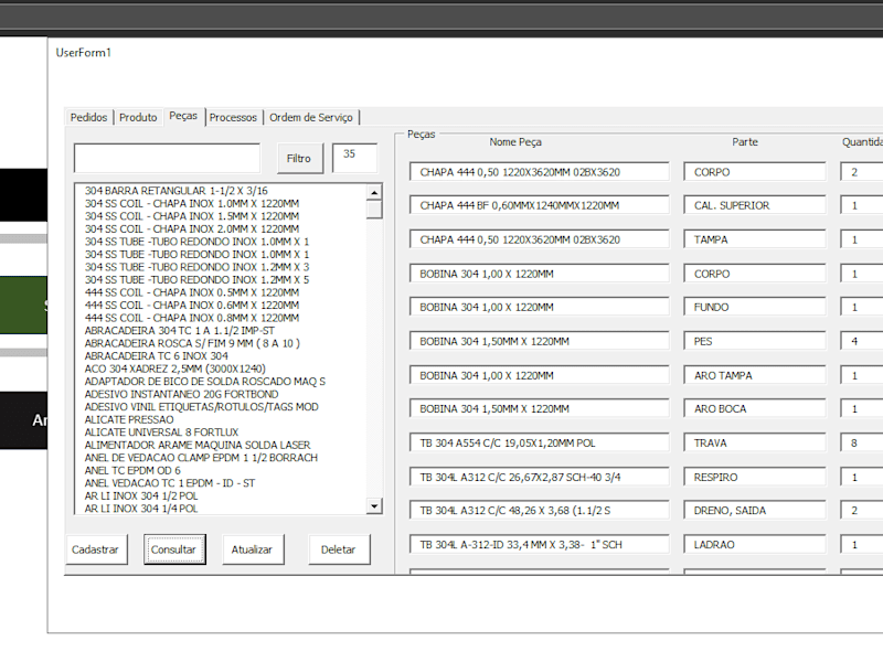 Cover image for Data Entry for a stainless steel tank Factory