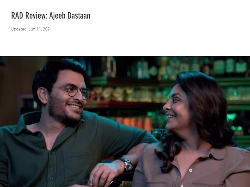 Cover image for Film Review: Netflix's Ajeeb Dastaan🎬📝