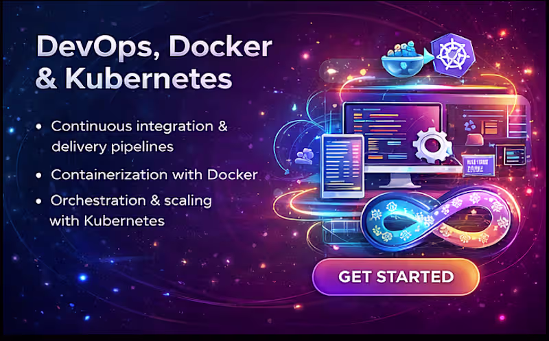 Cover image for DevOps, Docker & Kubernetes