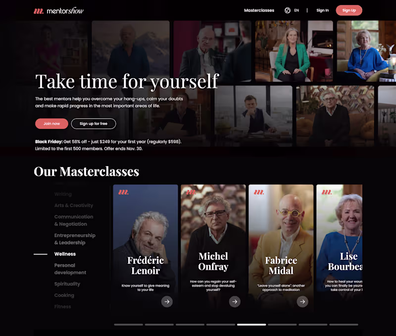 Cover image for MentorShow Masterclass Platform Frontend Development