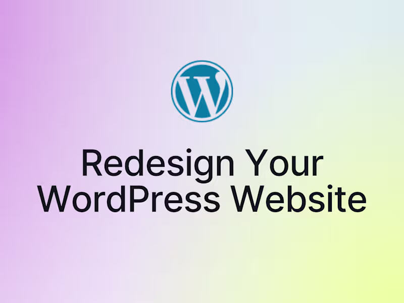 Cover image for Redesign Your WordPress Website