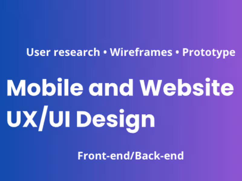 Cover image for UX/UI Design Web Design
