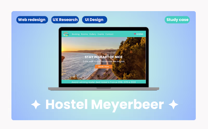 Cover image for This project is a redesigned homepage for Meyerbeer Hostel, ...
