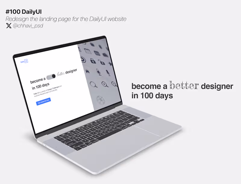 Cover image for #DailyUI_100 Redesign the DailyUI website