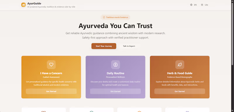Cover image for AyurGuide - AI based Ayurveda Treatment Web App