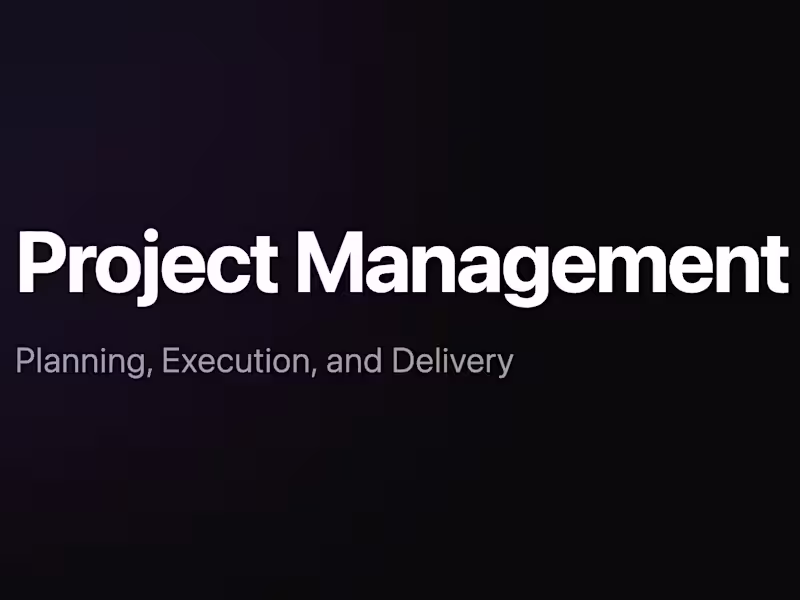 Cover image for Project Management