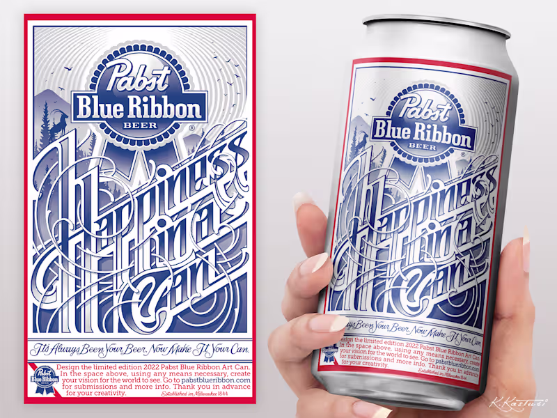 Cover image for Happiness in a Can - Pabst Blue Ribbon Beer competition