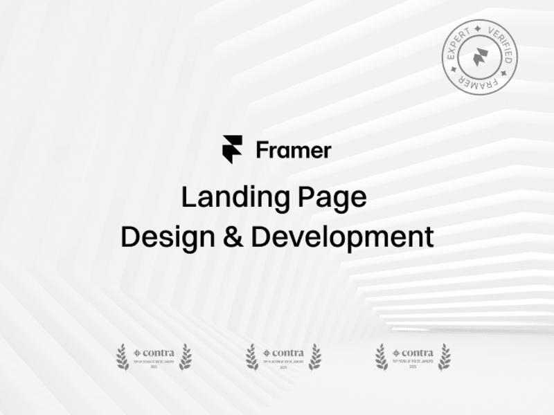 Cover image for Framer Landing Page Design e Development 