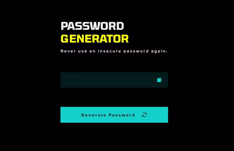 Cover image for Password Generator