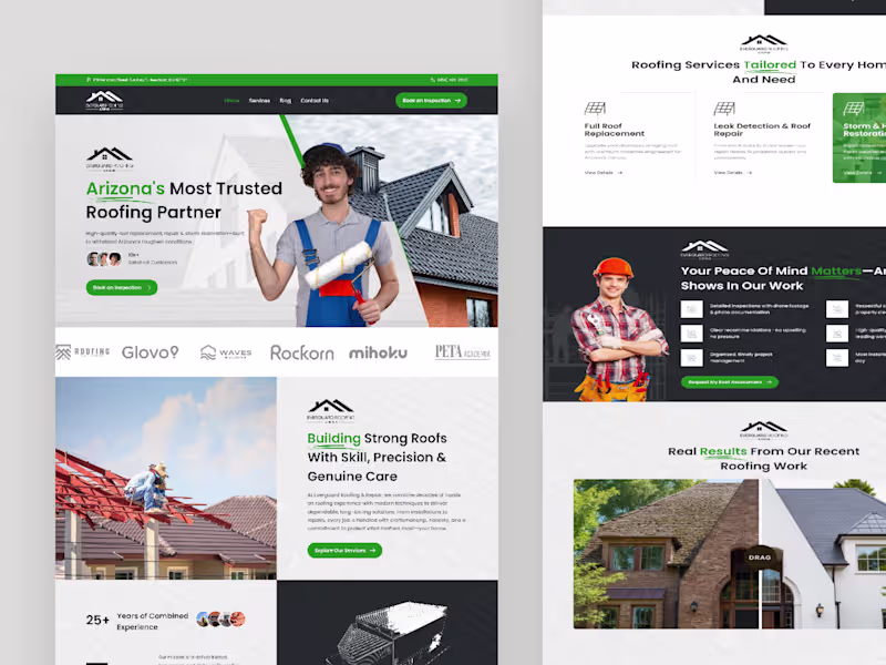 Cover image for Roofing and Repair website