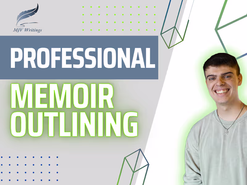 Cover image for I will outline your memoir, biography, or true story.