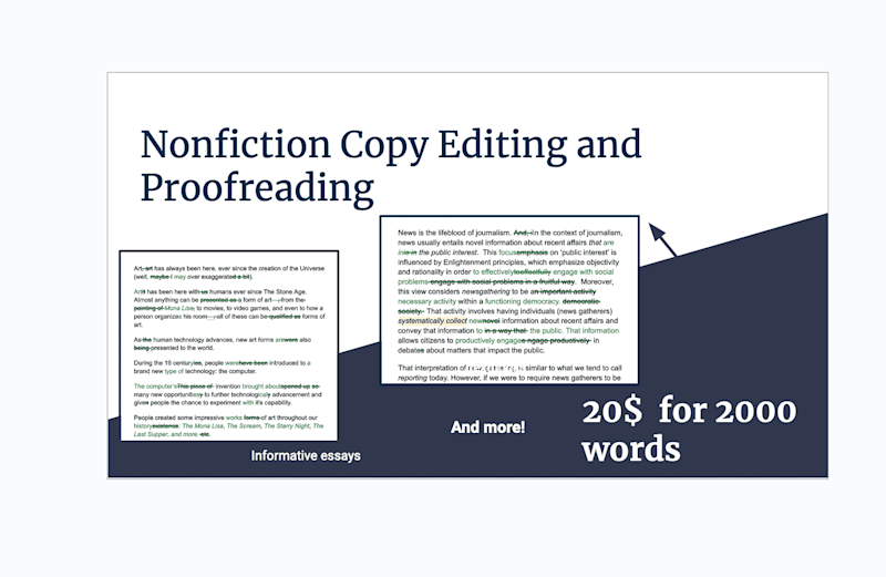 Cover image for Copy edit of 2000 words non-fiction writing 