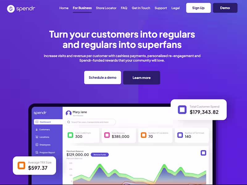 Cover image for Payments, Rewards, Marketing App for Dispensaries | Spendr