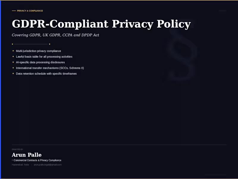 Cover image for GDPR-Compliant Privacy Policy for Your Website or App