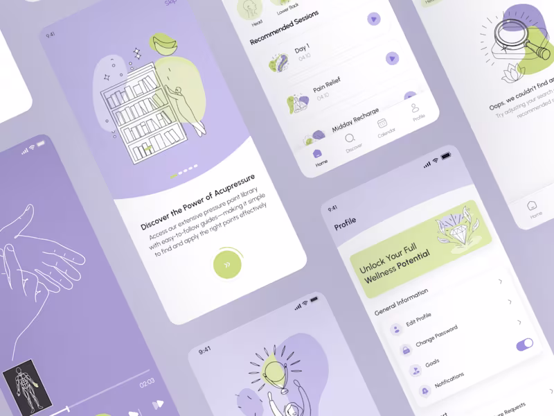 Cover image for UI/UX Mobile App Design for a Wellness, Health  & Acupressure