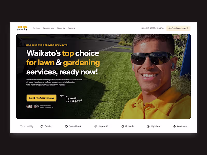 Cover image for Gold Lawnmowing Website