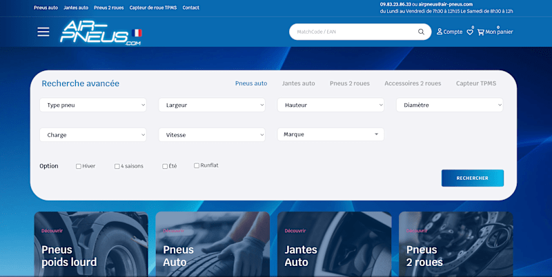 Cover image for Site E-commerce pour Air Pneus