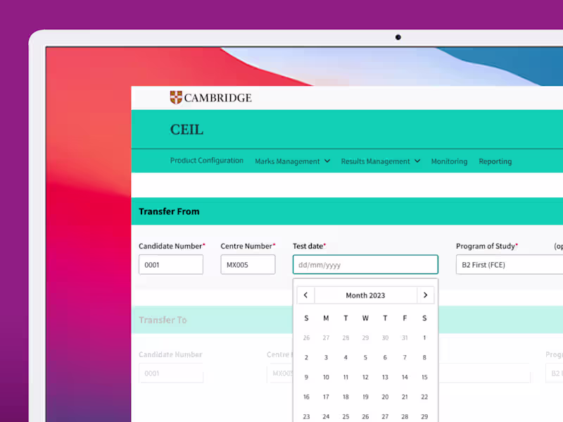 Cover image for UI for internal Cambridge University