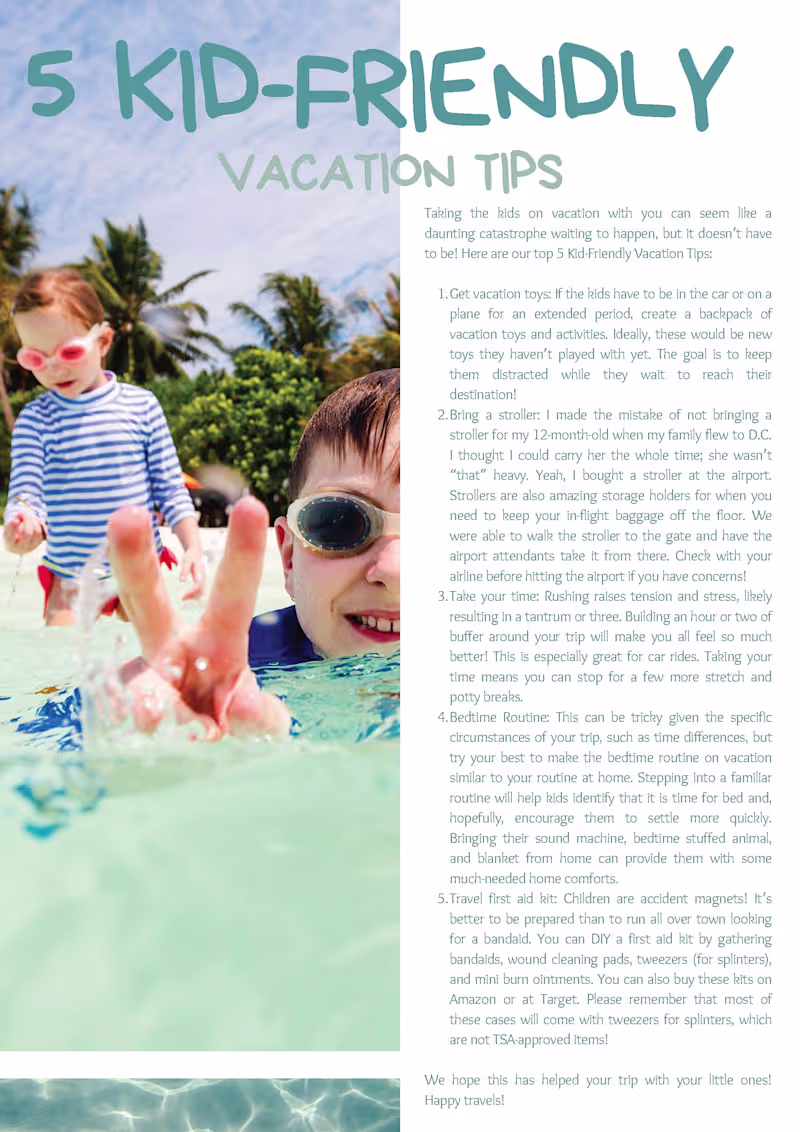 Cover image for 5 Kid-Friendly Vacation Tips