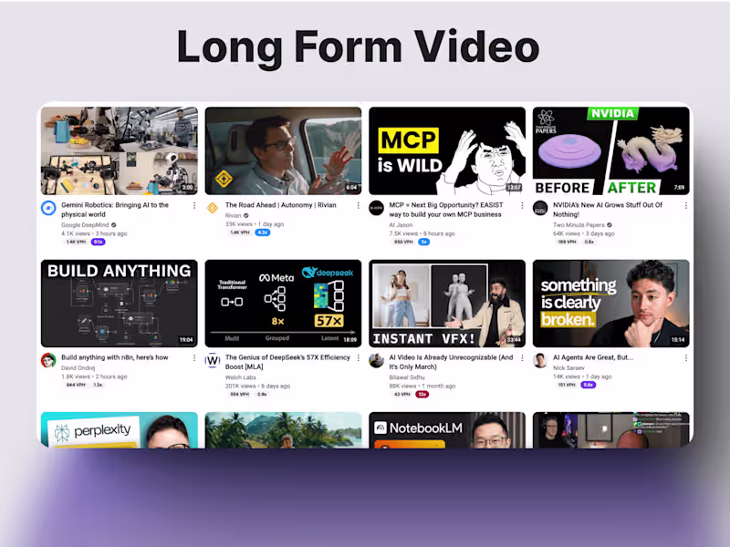 Cover image for Long Form Video