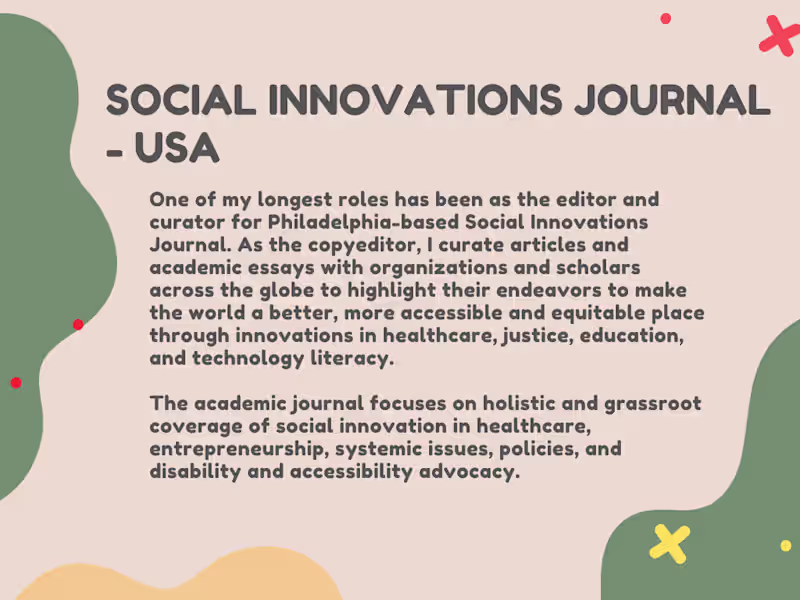 Cover image for Academic Copyediting and Branding | Social Innovations Journal
