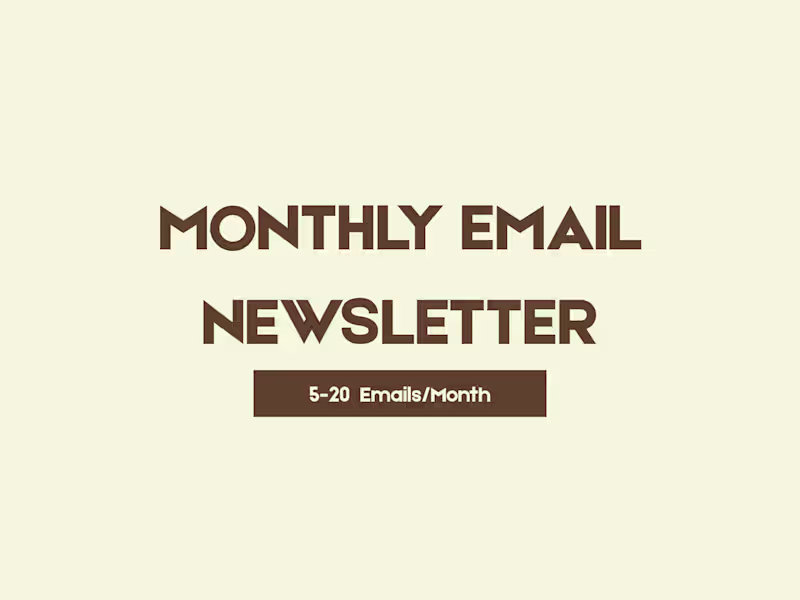 Cover image for Monthly Email Newsletter