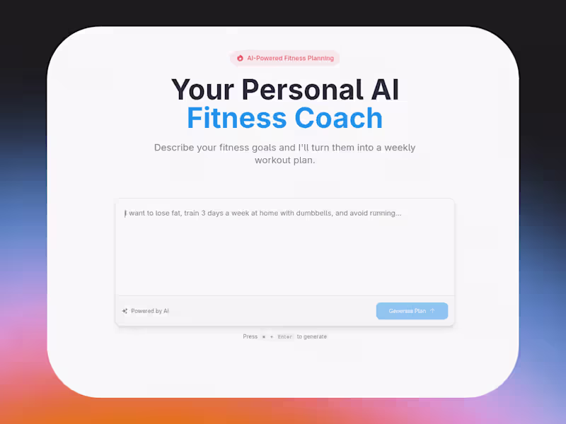 Cover image for Fitbot - Your Personal AI Fitness Coach